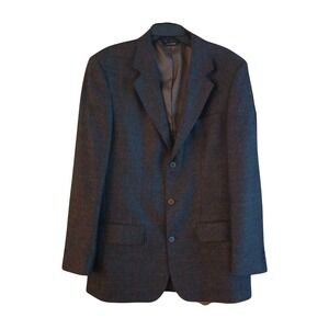Structure Mens 42L Blazer Jacket 100% Wool Brown 3 Button Sport Coat